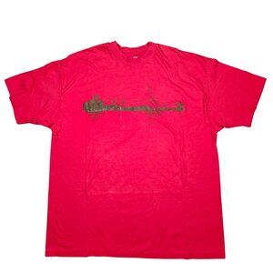 Hanes Beefy-T CAA Hawaii 1991 XL T-Shirt Red With Gold Sailing Outrigger Canoe